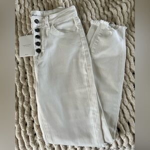 KanCan White Raw Hem Skinny Jeans NWT